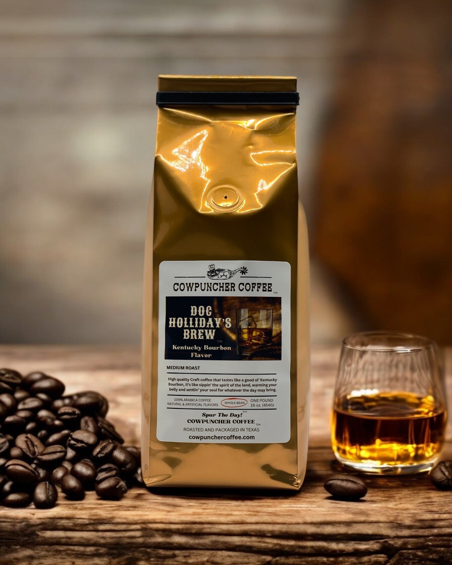 DOC HOLLIDAY'S BREW Kentucky Bourbon Medium Roast, Whole Bean